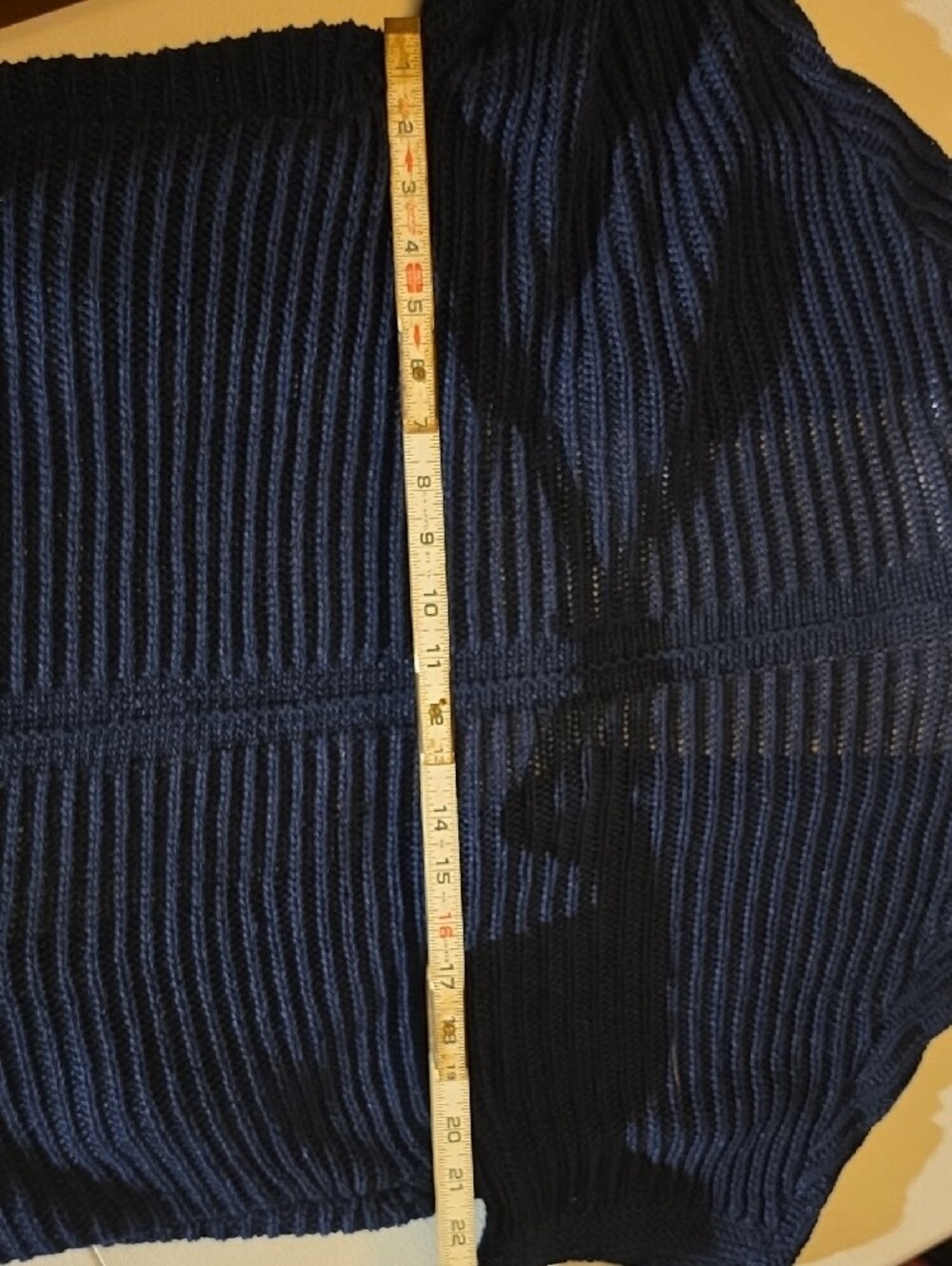 Talbots Navy Ribbed Open-Front Knit Cardigan - Picture 4 of 5